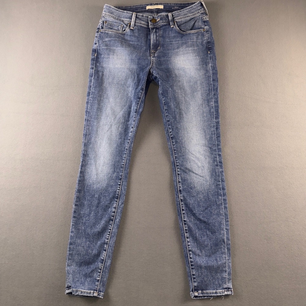 Fidelity Denim Mila Regular Rise Ankle Jeans Riverside Blue Size 29 N1121